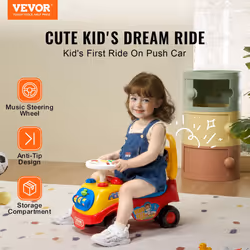 VEVOR Ride On Push Car for Toddlers  Ages 19+ Months  Ride Racer  Sit to Stand Toddler Ride On Toy  Kids Ride On Car with Music Steering  Horn & Under