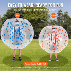 VEVOR Inflatable Bumper Balls 2-Pack  5FT/1.5M Body Sumo Zorb Balls for Adult  0.8mm Thick PVC Human Hamster Bubble Balls for Outdoor Team Gaming Play