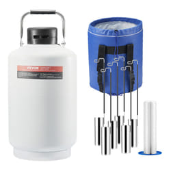 VEVOR Liquid Nitrogen Tank  10 L Aluminum Alloy Liquid Nitrogen Container  LN2 Tank Dewar with 6 Canisters and Carry Bag with Straps  Cryogenic Tank f