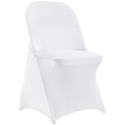 VEVOR 30 PCS White Folding Chair Covers - Ideal for Weddings  Parties  Dining  and Banquets - Universal  Washable Slipcovers for Folding Chairs - Eleg