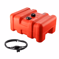 VEVOR Marine Tank 6.34-Gallon/24-L Marine Portable Tank Outboard Marine Boat Transfer Tank with 9.8ft Hose Gauge for Outboa ...