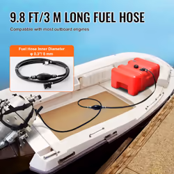 VEVOR Marine Tank  6.34-Gallon/24-L Marine Portable Tank Outboard Marine Boat Transfer Tank with 9.8ft Hose  Gauge for Outboard Engine Boats  Yacht  F
