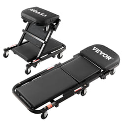 VEVOR Foldable Z Garage Creeper, 40 in, 450 lbs Load Capacity Rolling Folding Mechanic Creeper Stool, with 6 Universal Wheels Padded Seat Steel Frame,