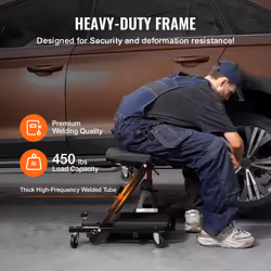 VEVOR Foldable Z Garage Creeper, 40 in, 450 lbs Load Capacity Rolling Folding Mechanic Creeper Stool, with 6 Universal Wheels Padded Seat Steel Frame,