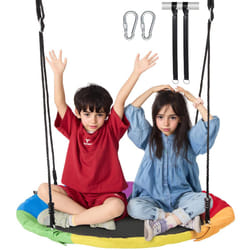 750lbs Weight Capacity  40 Inch Saucer Swing  900D Oxford Fabric Swing Seat with 2 Tree Hanging Straps and Adjustable Multi-Strand Ropes  Round Swing