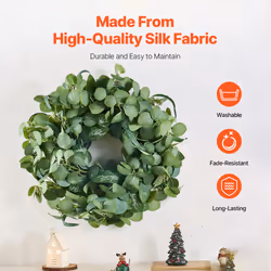 VEVOR 26"" Eucalyptus Wreath for Front Door  Artificial Spring Greenery Wreath with Berries - All-Season Indoor Outdoor Farmhouse Decor for Wall  Wind