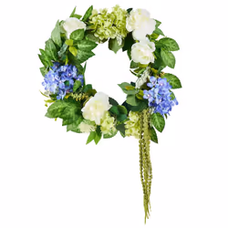 VEVOR Spring Wreath for Front Door 24 Inch - Artificial Hydrangea Wreath with Peonies Year-Round All Season Outdoor Indoor D ...