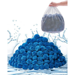 VEVOR Pool Filter Balls for Sand Filter  4 lbs  Filter Balls Replace Pool Filter Sand  Reusable Blue Polyester Fiber Filter Media with Wash Bag  for S