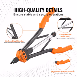 VEVOR Rivet Nut Tool  16 inch Rivnut Tool Kit with 13PCS Metric and SAE Mandrels  186PCS Rivet Nuts  Semi-auto Retraction  M3  M4  M5  M6  M8  M10  M1
