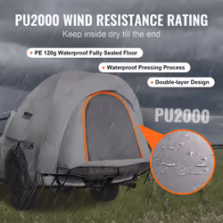 VEVOR Truck Bed Tent  5.5'-6' Pickup Truck Tent with Carry Bag  Waterproof PU2000mm Double Layer Truck Tent for Camping  Accommodate 2-3 Person  for C