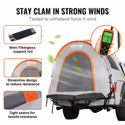 VEVOR Truck Bed Tent  6.4'-6.7' Pickup Truck Tent with Carry Bag  Waterproof PU2000mm Double Layer Truck Tent for Camping  Accommodate 2-3 Person  for