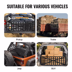 VEVOR Tailgate Net for Truck Bed  54 in x 18 in  Cargo Net Durable with 4 Adjustable Buckle Straps  Cross-Reinforced Design  Extendable & Durable  Sui