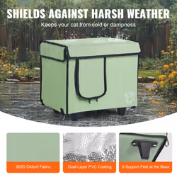 VEVOR Elevated Heated Cat House  Cuboid Kitty Shelter  900D Oxford Cloth Foldable Cat Shelter with Heated Pad for Winter to Stay Warm & Cozy  Light Gr