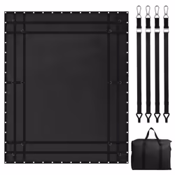 VEVOR Waterproof Cargo Net  120 in x 105 in  Heavy Duty Truck Cargo Net-(WLL) 700lbs  4 Adjustable Straps with Carabiners & S ...