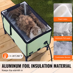 VEVOR Elevated Heated Cat House  Cuboid Kitty Shelter  900D Oxford Cloth Foldable Cat Shelter with Heated Pad for Winter to Stay Warm & Cozy  Light Gr