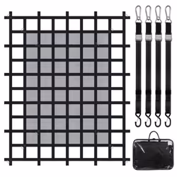 VEVOR Cargo Net with Mesh 72 in x 57 in Heavy Duty Truck Cargo Net-(WLL) 1 100lbs 4 Adjustable Straps with Carabiners & S- ...