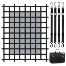 VEVOR Cargo Net with Mesh  72 in x 57 in  Heavy Duty Truck Cargo Net-(WLL) 1 100lbs  4 Adjustable Straps with Carabiners & S-Hooks  Truck Bed Cover fo
