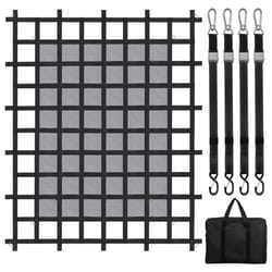 VEVOR Cargo Net with Mesh  72 in x 57 in  Heavy Duty Truck Cargo Net-(WLL) 1 500lbs  4 Adjustable Straps with Carabiners & S-Hooks  Truck Bed Cover fo