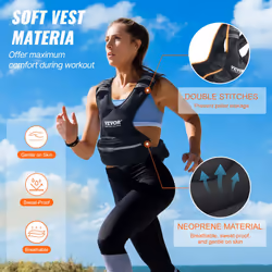 VEVOR Adjustable Weighted Vest  11-20lb Weight Vest with 6 Ironsand Weights and Reflective Stripe  Body Weight Vest Exercise Set for Men Women  Workou