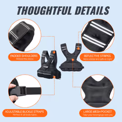 VEVOR Adjustable Weighted Vest  11-20lb Weight Vest with 6 Ironsand Weights and Reflective Stripe  Body Weight Vest Exercise Set for Men Women  Workou - Additional view 4