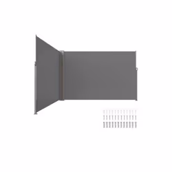 Vevor KSSCP200X600QPNQGV0 79 x 236 in. Outdoor Privacy Screen Retractable Side Awning, Grey