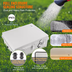 VEVOR Outdoor Junction Box 13.78x9.84x5.90 in ABS Plastic Electrical Enclosure