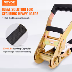 VEVOR Heavy Duty Ratchet Straps (4PK), 1,1128 lb Break Strength 2 x 8' Ratchet Straps Tie Down with Double J Hook, (4) 2 x 38'' Axle Straps for Movi