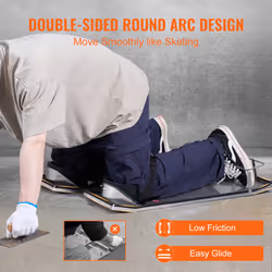 VEVOR Stainless Steel Knee Boards for Cement Finishing  30''x10'' Sliders with Pads & Straps  Ideal for Smooth Concrete Application