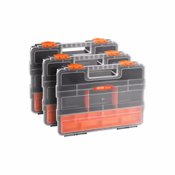 VEVOR 3-Pack Small Parts Organizer 21 Compartments Tools Organizer Box with Removable Dividers PP Hardware Storage Box with ...