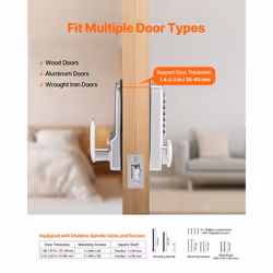 VEVOR Mechanical Keyless Entry Door Lock  14 Key Mechanical Door Lock  Mechanical Keypad Door Knob  Single-Side Stainless Steel Waterproof Keyless Gat