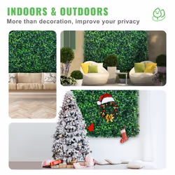 VEVOR Artificial Boxwood Panels 12PCS 10x10 inch  Artificial Grass Backdrop Wall Boxwood Hedge Wall Mat  Privacy Hedge Screen UV Protected for Outdoor