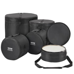 VEVOR 5-Piece Drum Bag Kit  Durable 1680D Oxford Drum Cases  Cushioned Cases with 1.5m Removable Shoulder Strap and Carry Handles  Collapsible  Fits 2