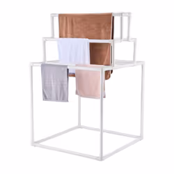 VEVOR Pool Towel Rack 8 Bars Outdoor PVC Towel Holder Freestanding Pool Towel Hanger Stand Next to Hot Tub Outdoor Indoor ...