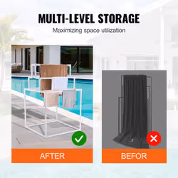 VEVOR Pool Towel Rack  8 Bars Outdoor PVC Towel Holder  Freestanding Pool Towel Hanger Stand Next to Hot Tub  Outdoor Indoor Quilt Drying Rack Organiz