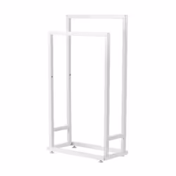 VEVOR Towel Rack  2 Bars Metal Outdoor Towel Holder  Freestanding Pool Towel Hanger Stand Next to Hot Tub  Outdoor or Indoor Quilt Drying Rack Organiz