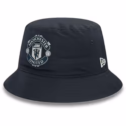 New Era Man UTD FC Rubber Woven Navy Bucket Hat - L/XL