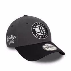 New Era Mens NBA Side Patch 9Forty Cap ~ Brooklyn Nets charcoal