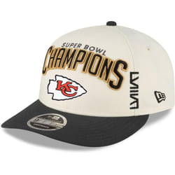 New Era Men's Cream/Black Kansas City Chiefs Super Bowl LVIII Champions Locker Room Low Profile 9FIFTY Adjustable Hat