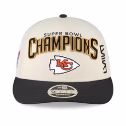New Era Men's Cream/Black Kansas City Chiefs Super Bowl LVIII Champions Locker Room Low Profile 9FIFTY Adjustable Hat