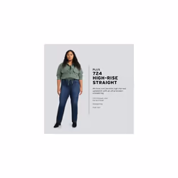 Levi's Women's Size 724 High Rise Straight Jeans Also Available in Plus  Chelsea Carbon Glow