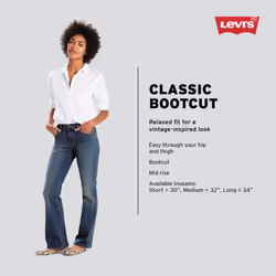 Levi's Women's Classic Bootcut Jeans Also Available in Plus  Lapis Wave Embroidery  33 Regular