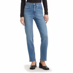 Levi's Women's 724 High Rise Straight Jeans Also Available in Plus  Camp Denim Rhinestone  26 Long