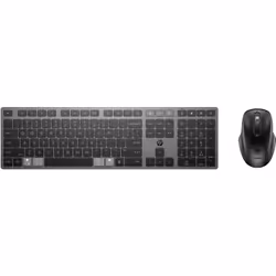 HP 720 Multi-Device Rechargeable Wireless Keyboard and Mouse Combo, Full-size (100%), Wireless, USB + Bluetooth, Mechanical, ...