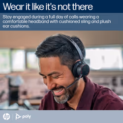 POLY Voyager Focus 2 Microsoft Teams Certified USB-C-C Headset +USB-C/A Adapter +Charging Stand - Additional view 5