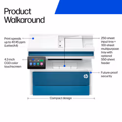 HP LaserJet Pro 4113fdn Black and white Printer, Ethernet Only; Copier, Scanner; Duplex - Additional view 2