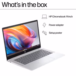HP Chromebook 14a-nf0002na Intel® N N100 35.6 cm (14") HD 4 GB LPDDR5-SDRAM 128 GB eUFS Wi-Fi 6E (802.11ax) ChromeOS Grey - Additional view 6