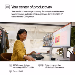 HP Series 5 Pro 23.8 inch FHD USB-C Conferencing Monitor - 524pm - Additional view 7