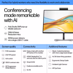 HP Series 5 Pro 23.8 inch FHD USB-C Conferencing Monitor - 524pm - Additional view 7