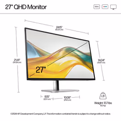 HP Series 5 Pro 27 inch QHD Monitor - 527pq - Additional view 5