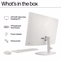 HP 22-dg0005na Intel® Core™ i3 i3-N300 54.6 cm (21.5") 1920 x 1080 pixels All-in-One PC 8 GB DDR5-SDRAM 256 GB SSD Windows 11 Home Wi-Fi 6 (802.11ax) White - Additional view 5